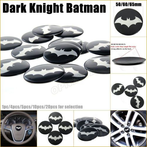 50/60/65mm batman alloy emblem decals tyre rim steering wheel center cap covers