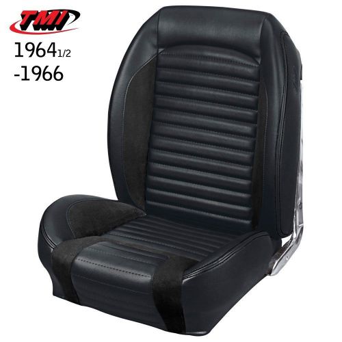 1964-1966 mustang coupe seat upholstery sport r black gray stitching foam tmi