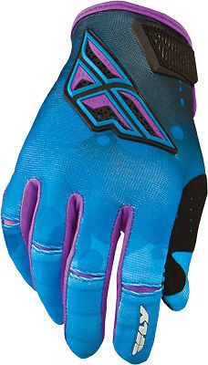 Fly racing blue purple xl womens kinetic ladies dirt bike gloves mx 2014