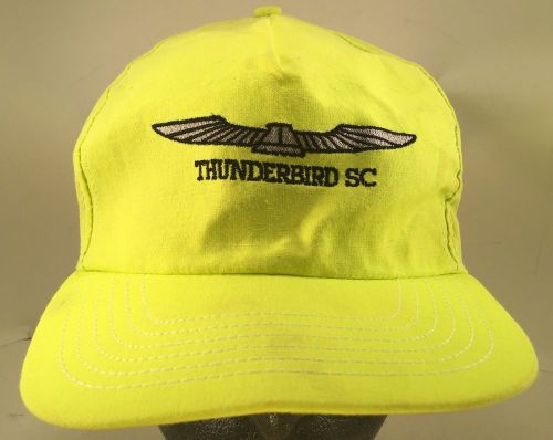 Vintage ford thunderbird sc flourescent yellow snapback hat cap made in usa