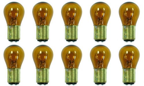 10 pk #2357a amber lamp auto bulb automotive lightbulb dual filament bay15d base
