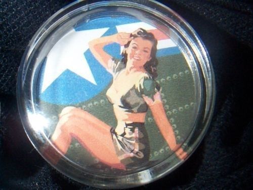 Army trooper girl rat rod knob steering wheel spinner hot pin up suicide girl
