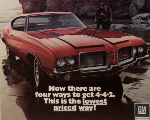 1972 olds 442 ad/picture/print 69 70 71 73 cutlass oldsmobile 4-4-2 350 455 w-30