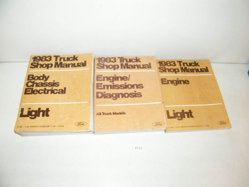 1983 ford light truck shop repair manual set body chassis electrical engine
