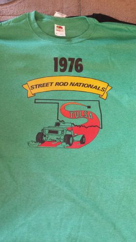 Vintage 1976 tulsa street rod nationals t shirt   green xl