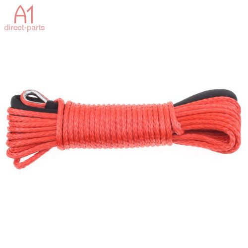 1/4&#034; x 50&#039; red synthetic fiber winch line rope 7200+ lbs suv atv utv sheath