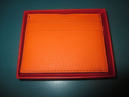 Ferrari orange leather credit card holder / wallet new in box 430 458 california