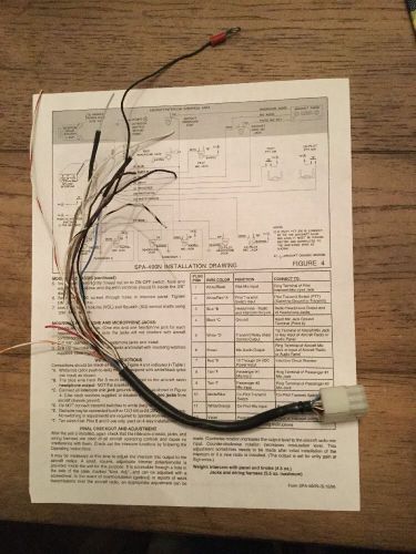 Spa 400 intercom wiring harness