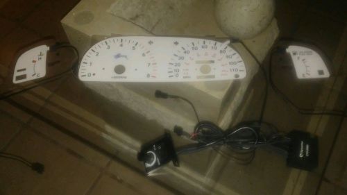 Electro-luminescent white face dual color gauge backing for &#039;95 toyota tacoma