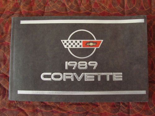 1989 chevrolet corvette coupe &amp; convertible original car owners manual book