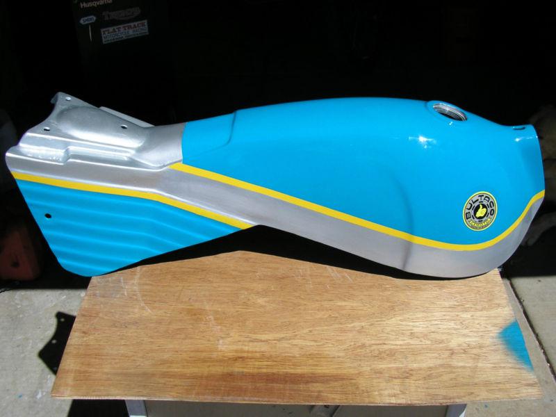 Bultaco alpina gas tank, seat fairing reconditioned primed paint, sealed
