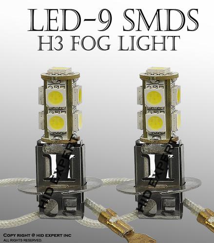 Jdm led h3 9 smd hyper white fog light only direct replacement bulbs av1