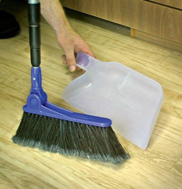 Rv broom dustpan dust pan sweep clean floor space compact storage trailer boat