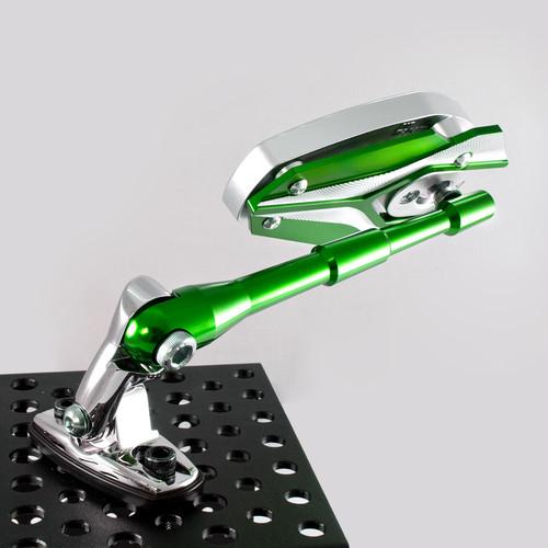 Green silver mirrors chrome adapter for gsx sv zx cbr sport race bike adjustable