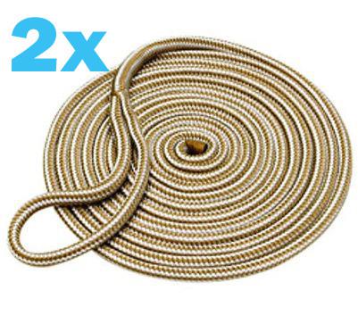 2 x dock line 25' 3/8"  boat sail jet jetski ski docking rope marine pontoon row