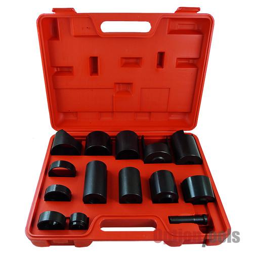 14 pcs ball joint remover installer adaptors service kit receiving tube w/ case