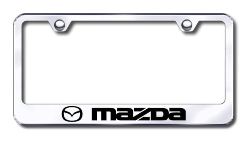 Mazda  engraved chrome license plate frame -metal made in usa genuine