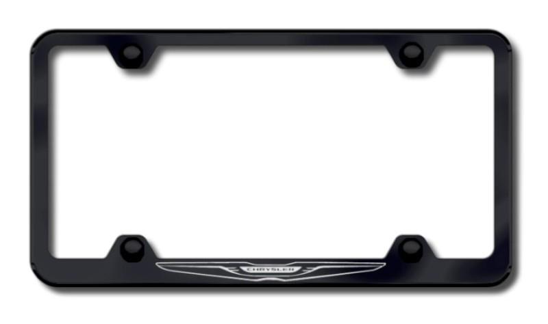 Chrysler  logo laser etched wide body license plate frame-black made in usa gen