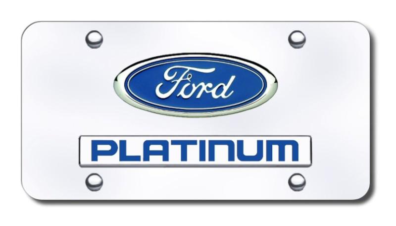 Ford dual platinum chrome on chrome license plate d.plt.cc made in usa genuine