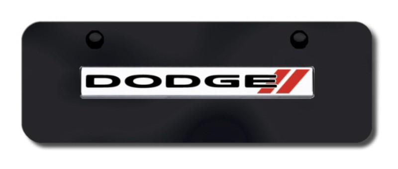 Chrysler dodge stripes name chrome on black mini-license plate made in usa genu