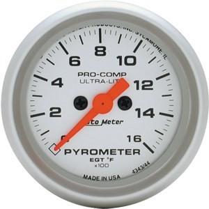 Autometer 2-1/16in. e.g.t. pyrometer 0-1600 f; fse; ul