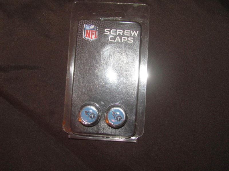 Nfl tennessee titans chrome licence plate screw caps 2 licensed caps with logo