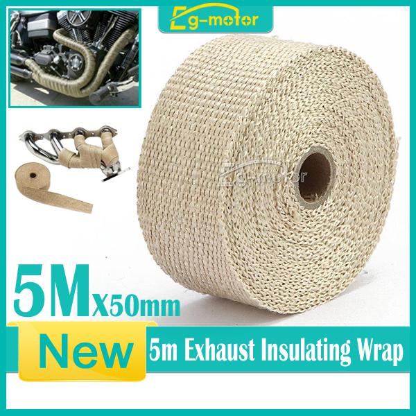 5m exhaust insulating header 2000 wrap pipe tape fireproof engine cool motor tan