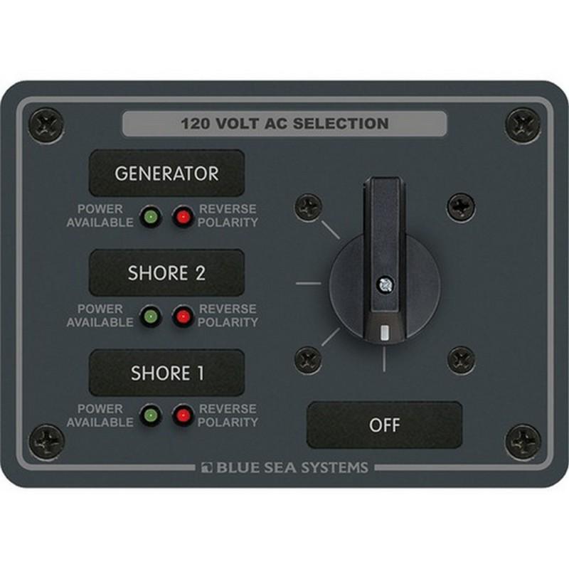 Blue sea 8366 marine 30 ampere 3 position 120v ac rotary switch panel