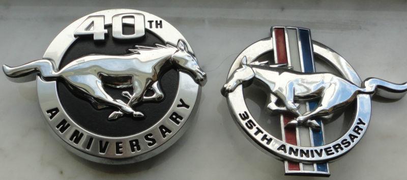 2  ford mustang  fender emblem  35th & 40th anniversary badge