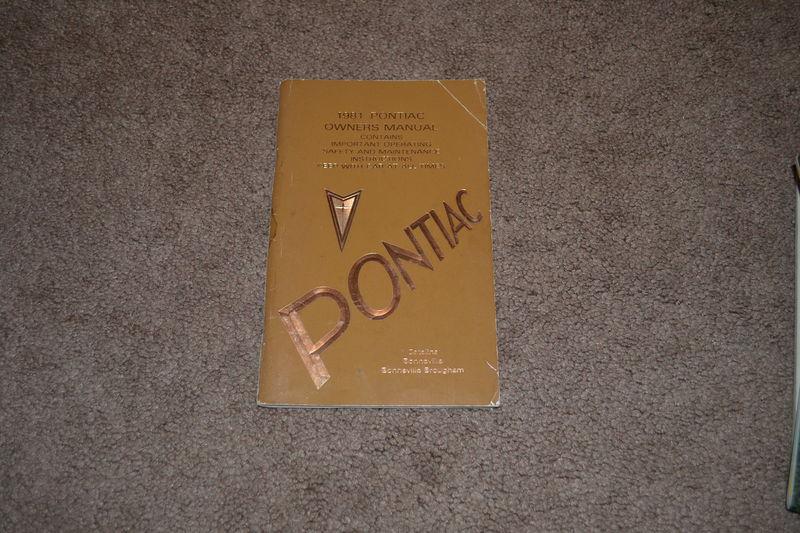 1981 pontiac catalina bonneville owners manual