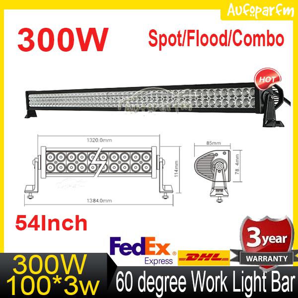 300w 30000lm alloy spot/flood beam work light bar off-road suv atv ute 4x4 240w