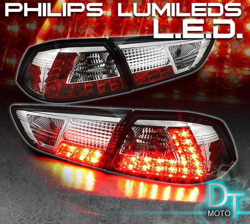 08-12 lancer evolution evo-x philips-led perform clear tail lights left+right