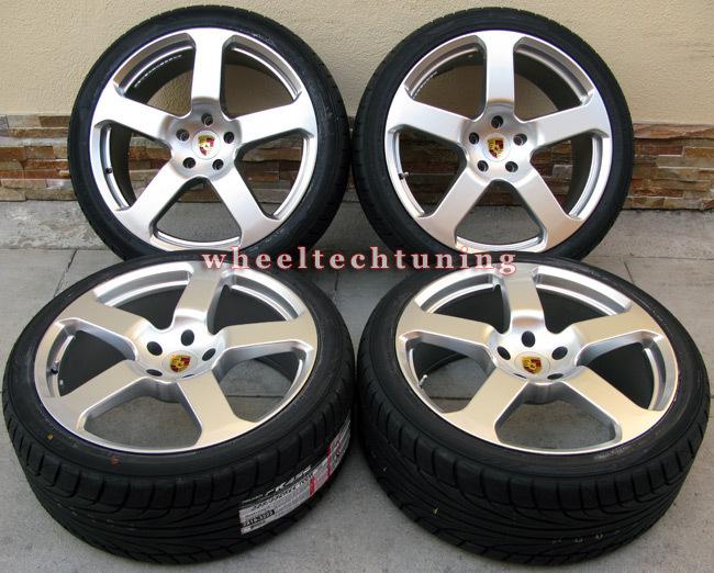 22" porsche cayenne 5-star style wheels and tires - silver