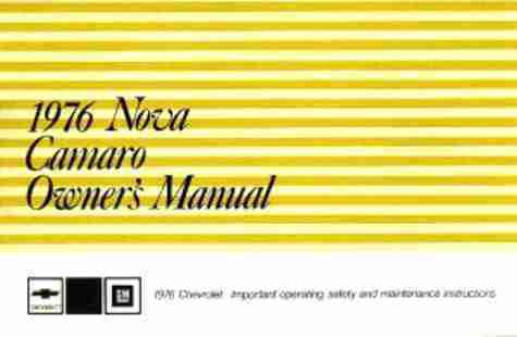 1976 chevy camaro & nova owners operation & instruction manual