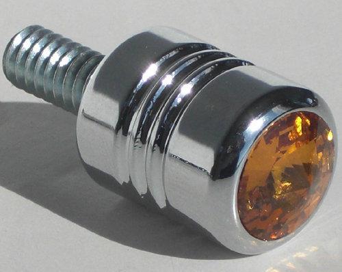 Chrome billet & amber swarovski crystal air cleaner bolt for harley twin cam