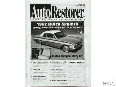 Auto restorer - 1962 buick skylark 1969 camaro  10/00
