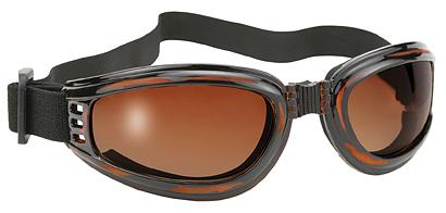 Nomad foldable amber motorcycle goggles brown lenses