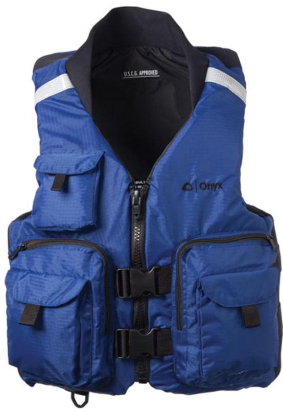 Full throttle medium navy blue pro caster fishing vest 8663-0034