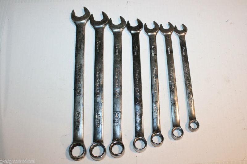 Snap-on tools metric std length flank drive combination wrench set 7pc 16-10mm