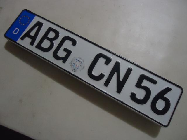 German bmw euro plate # abg cn 56 german license plate used 