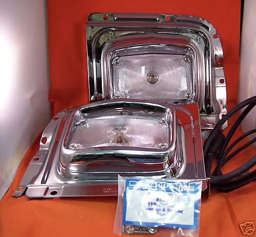 1956 chevy chrome parklight panels danchuck park light complete new made in usa