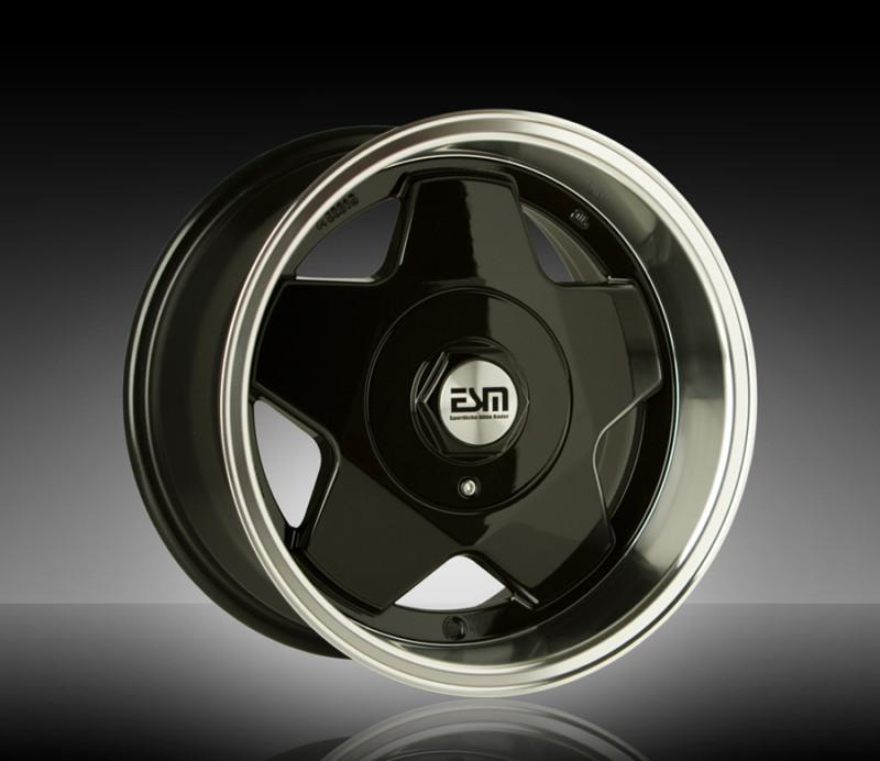 Black 15x8 15" wheels 5x100 esm 009 vw 