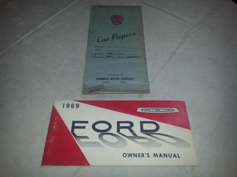 1969 ford original owners manual first edition w original sleeve nice