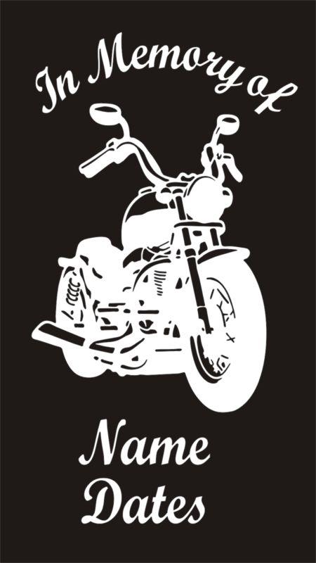 In memory of vinyl decal harley motorcycle indian biker car window sticker