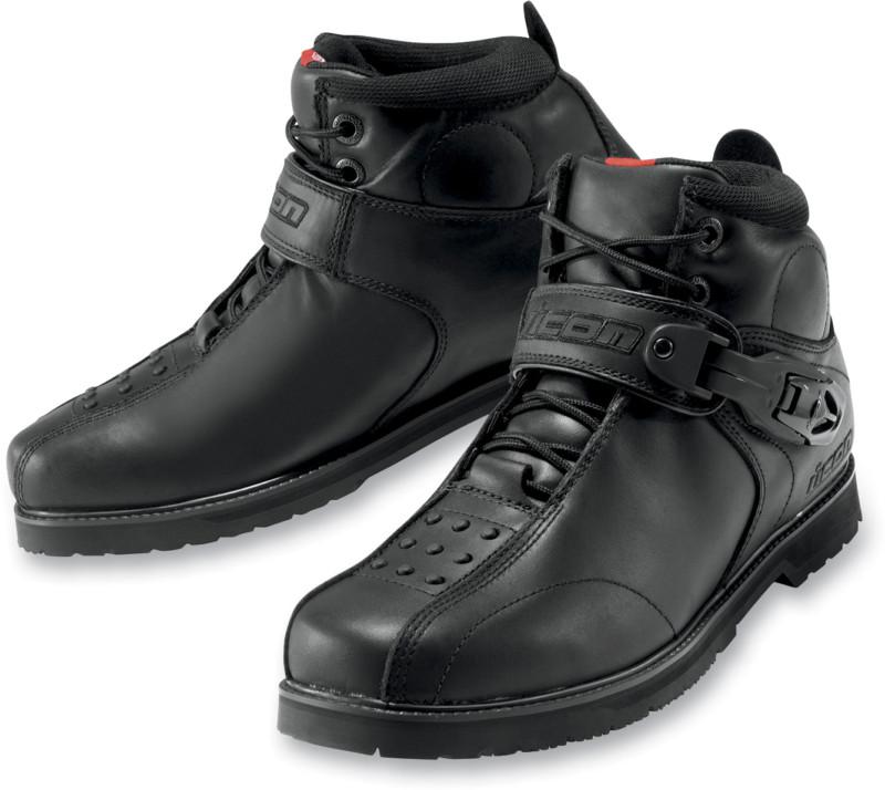 Icon super duty 4 motorcycle boots black 9 us, 43 eu, 27 jp, 8.5 uk