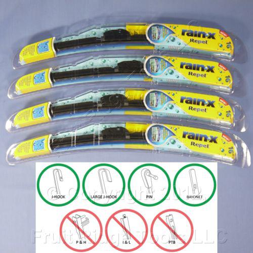 4 rain-x 16" windshield wiper blades repel 8-in-1 water-beading all weather