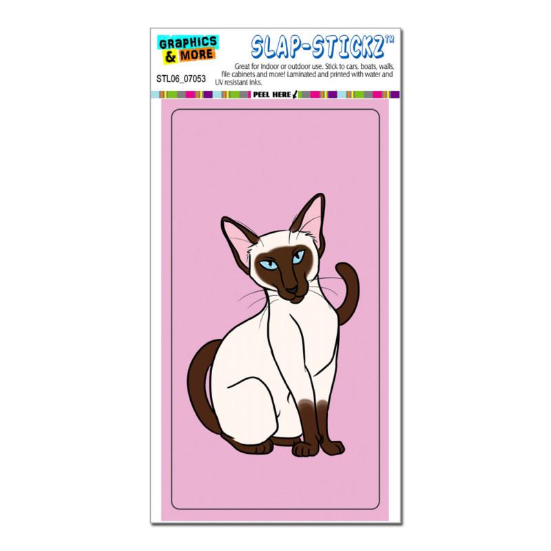 Siamese cat on pink - pet - slap-stickz™ car window locker bumper sticker