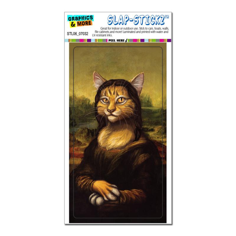 Meowna lisa - cat mona leonardo da vinci painting - slap-stickz™ bumper sticker