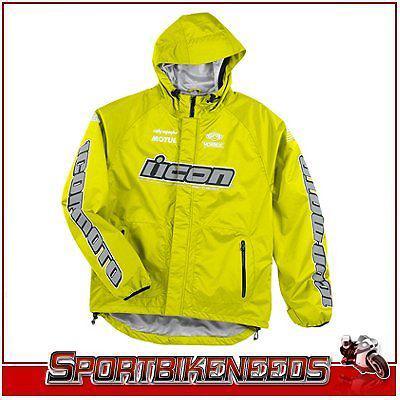 Icon pdx waterproof shell jacket hi-viz yellow large lg