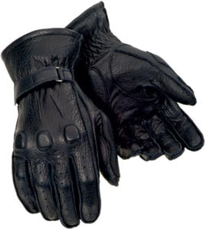 Tourmaster deerskin black mens medium leather motorcycle riding gloves md